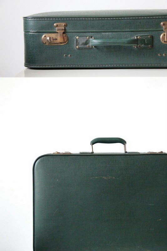 alter grüner Koffer