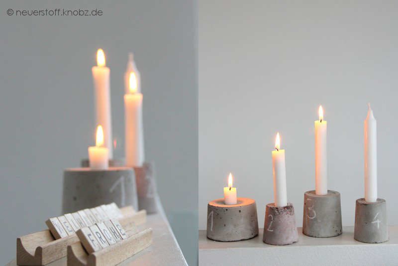 3. Advent Kerzenständer aus Beton