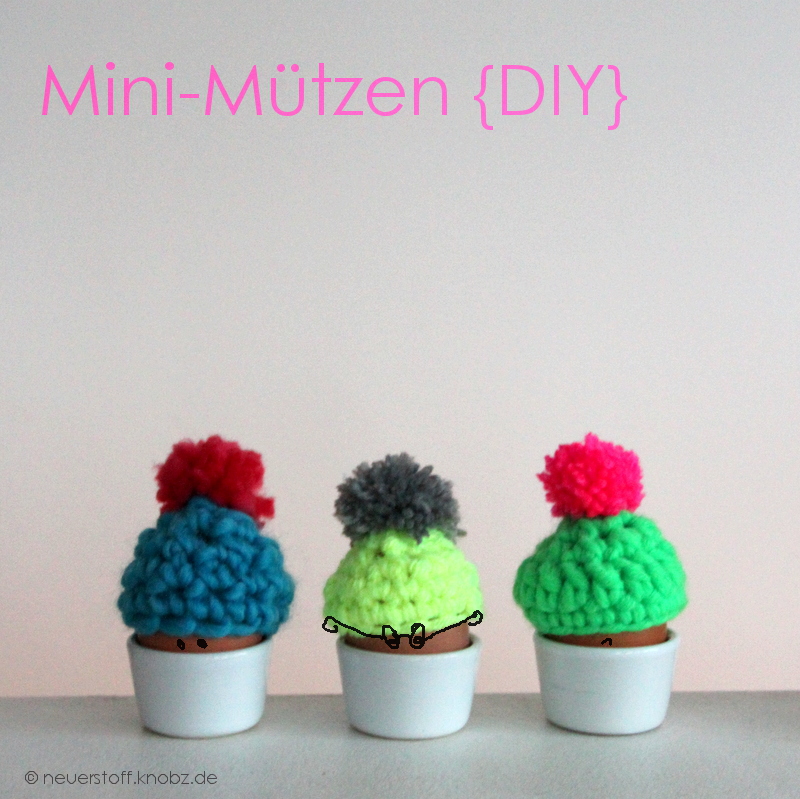 Mini-Mützen häkeln für Osterei DIY Anleitung - mini beanie crochet tutorial for easter egg