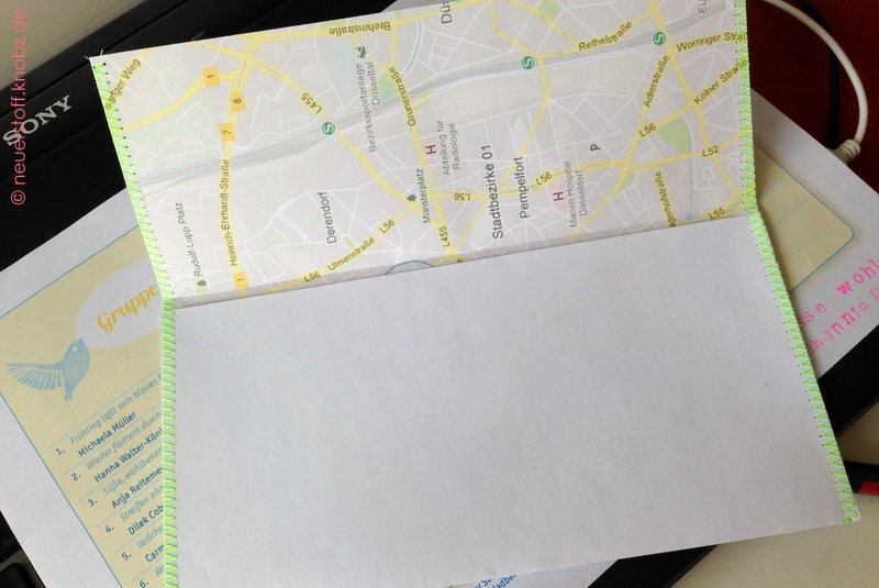 Brief-Umschlag aus Stadtplan