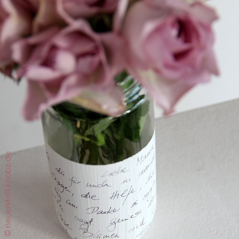 Vase beschriften - mit Brief beschreiben