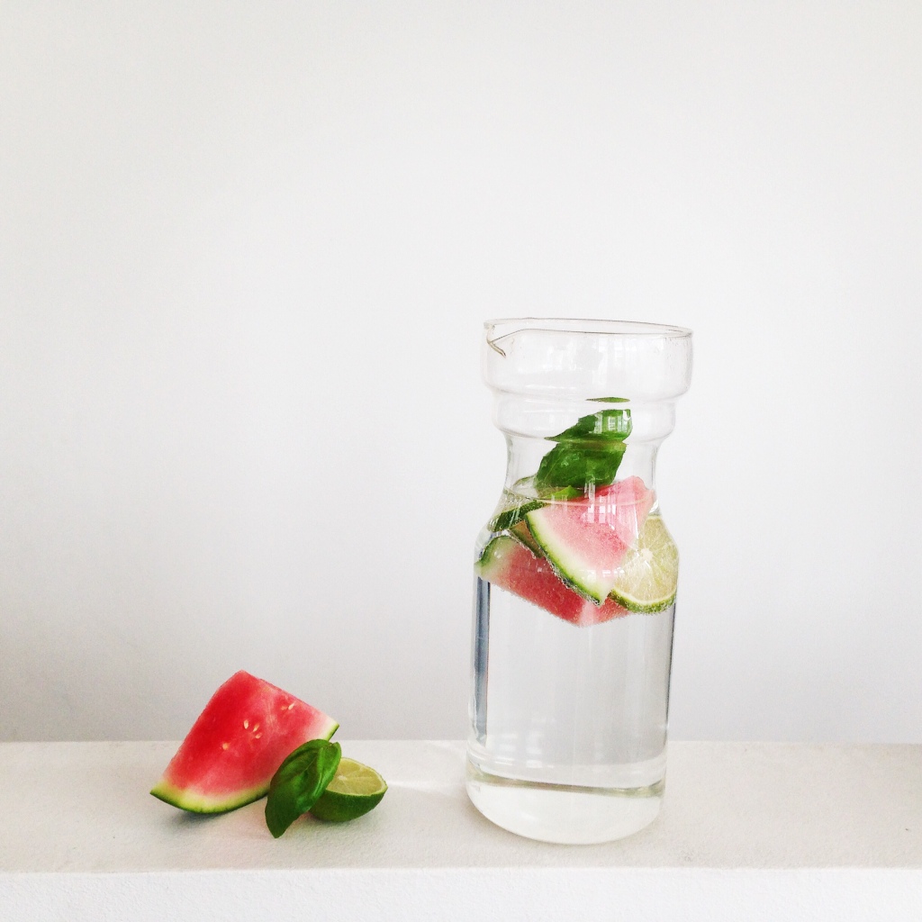 Infused water - Melone, Basilikum, Limette