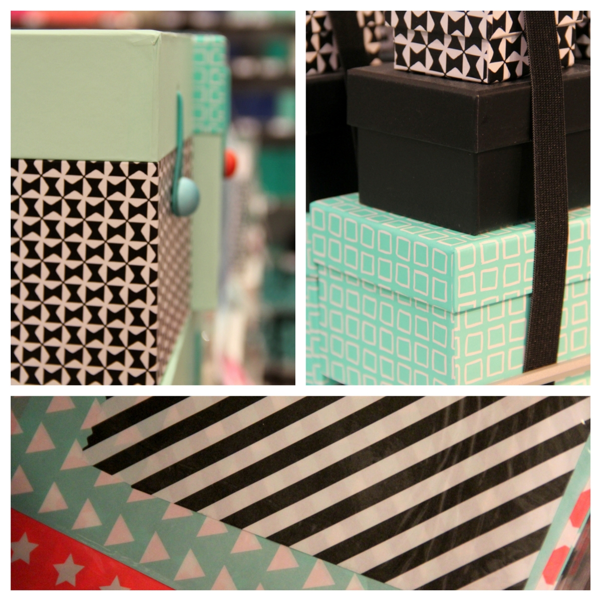 Geschenkboxen und Geschenkpapier Muster
