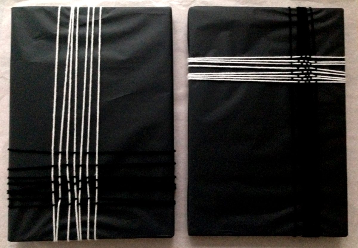 Geschenkverpackung in schwarz und weiß mit Seidenpapier (4)