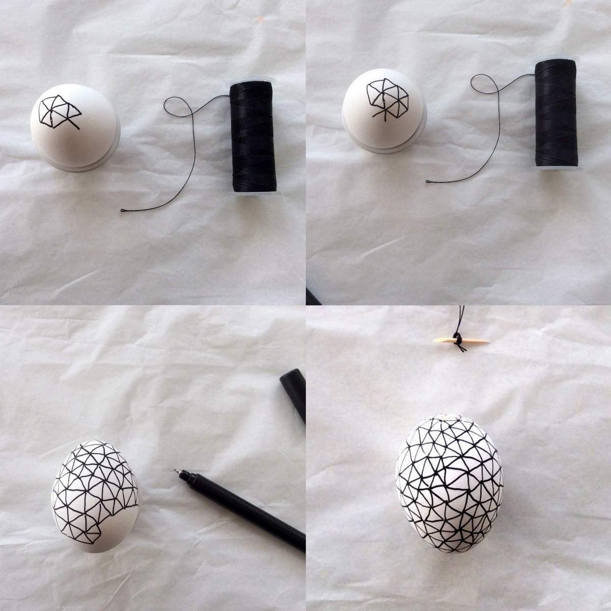 Netzei Osterdekoration - Eier modern anmalen DIY 