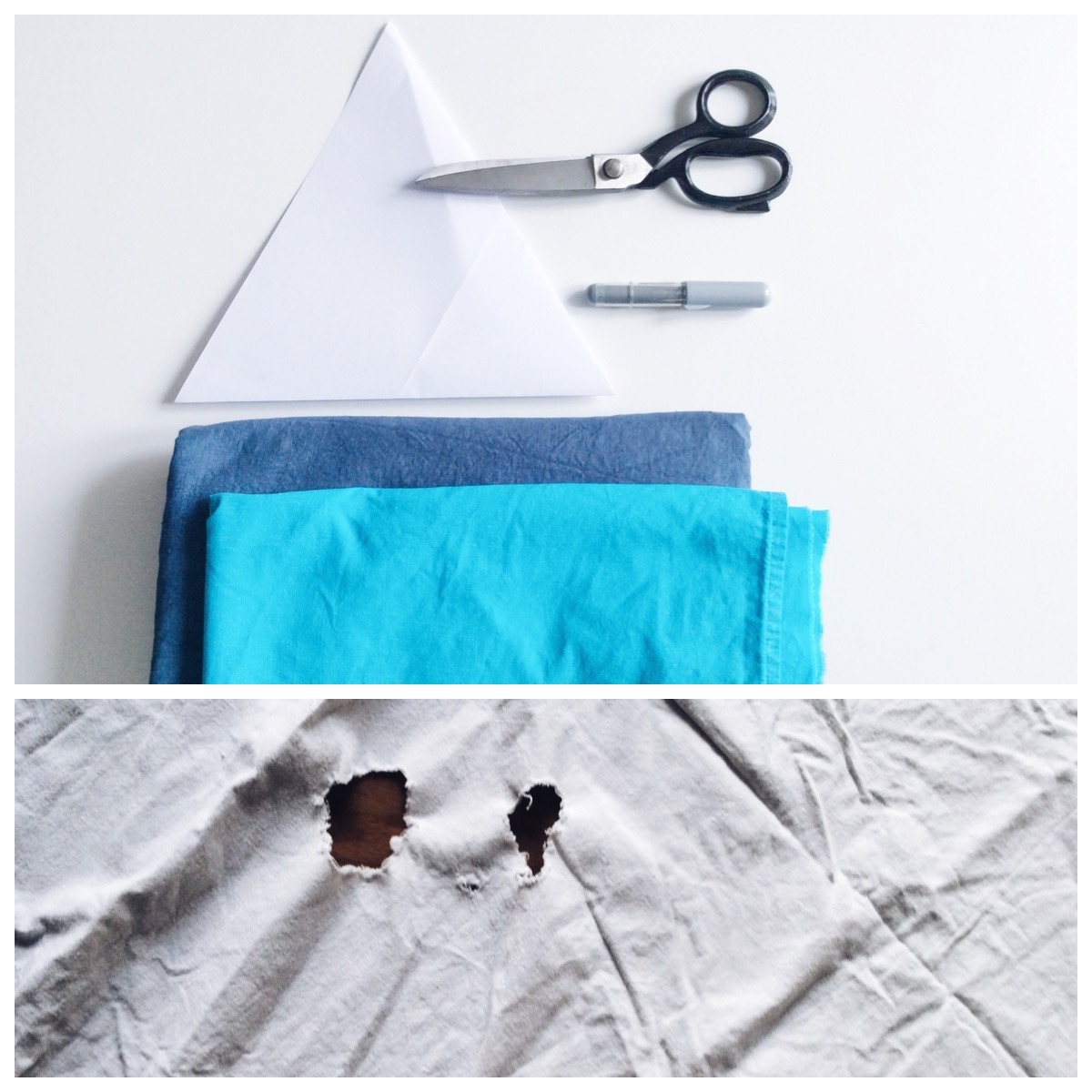 Nähanleitung und Material für Triangel-Kissen, material for sewing triangle cushion, tutorial
